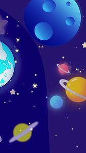 卡通儿童太空星空宇宙动画背景视频的预览图