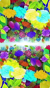 炫丽的多彩鲜花背景视频素材视频的预览图