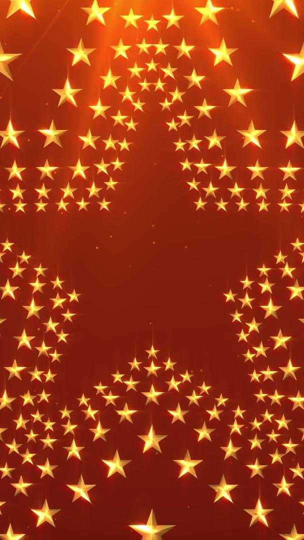 金色五角星粒子背景视频的预览图