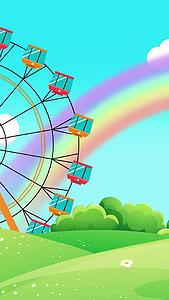 卡通乐园向日葵儿童节背景视频的预览图