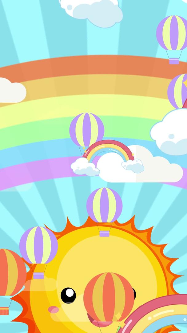 可爱卡通动画彩虹背景视频视频的预览图