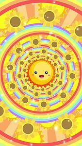 儿童动态卡通太阳放射背景视频视频的预览图