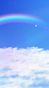 流云彩虹云层穿梭卡通背景视频的预览图