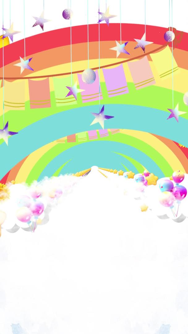 可爱卡通动态彩虹通道背景视频视频的预览图