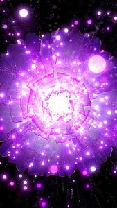 紫色粒子牡丹花背景视频的预览图