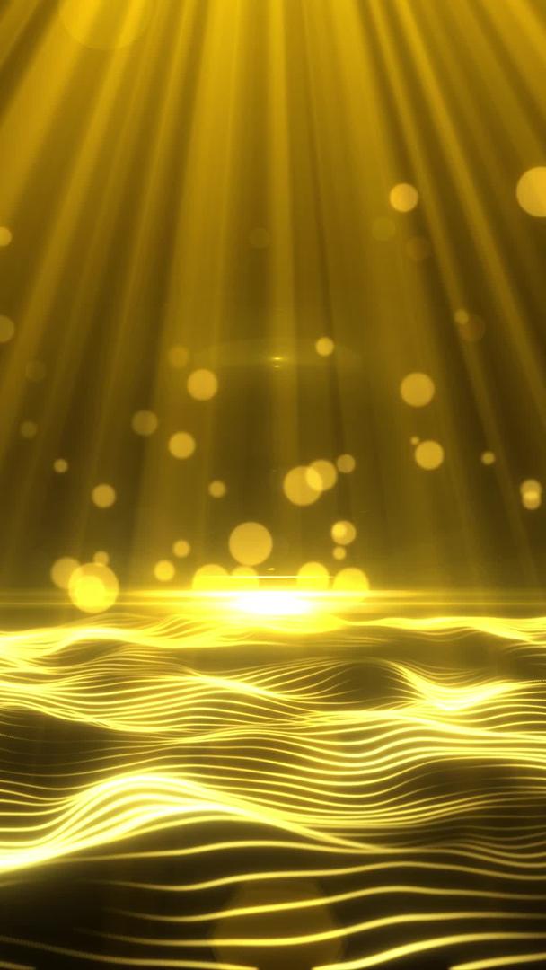 金色粒子海洋光斑上升视频的预览图