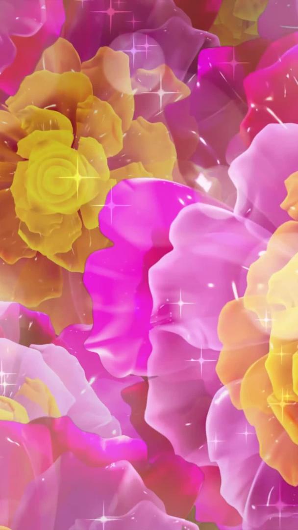 粉红黄色花蕊牡丹背景视频的预览图