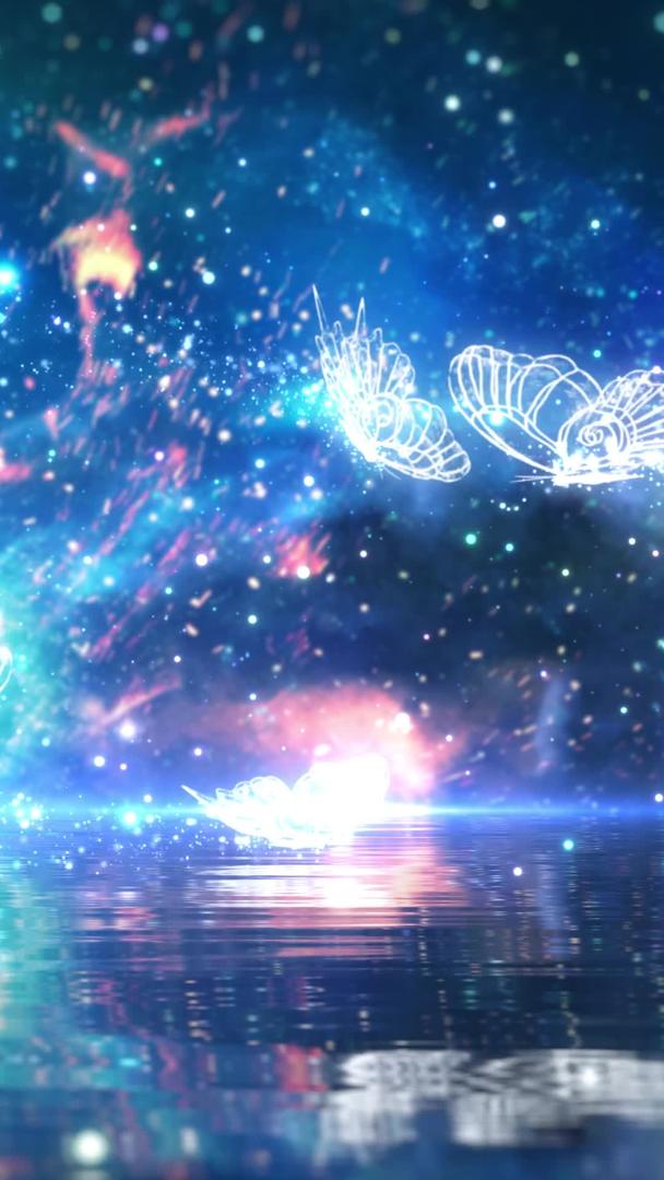 唯美星空舞蝶飞舞背景视频的预览图