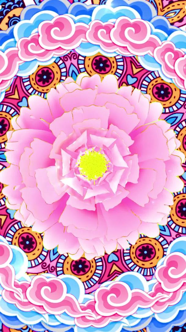 粉色中国风牡丹花背景视频的预览图