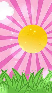卡通粉色阳光温馨背景视频的预览图
