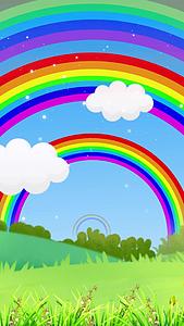 卡通太阳彩虹温馨背景视频的预览图