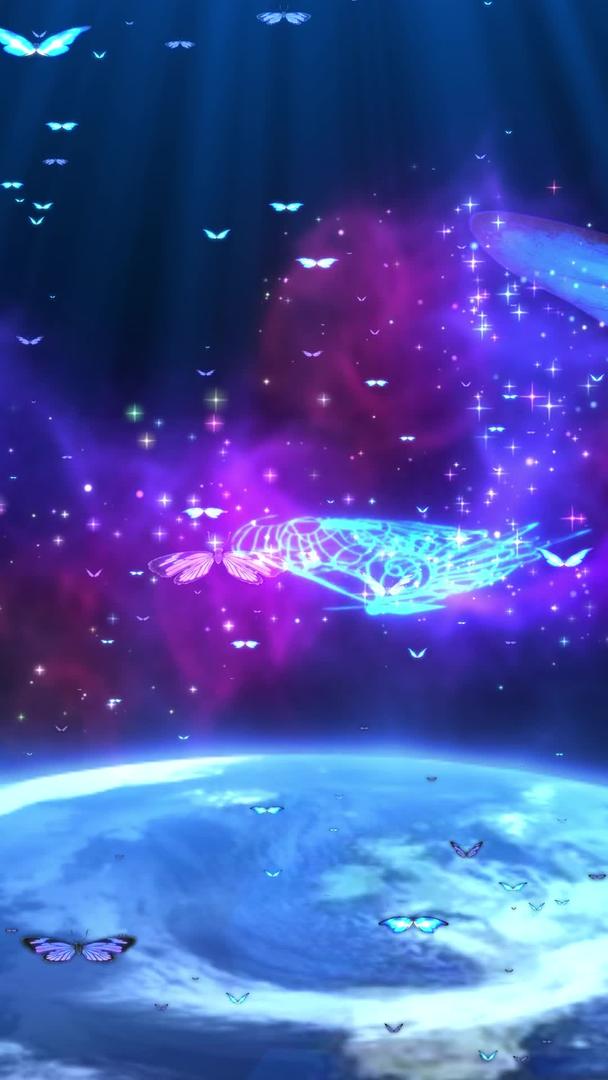 大气星空地球蝴蝶背景视频的预览图