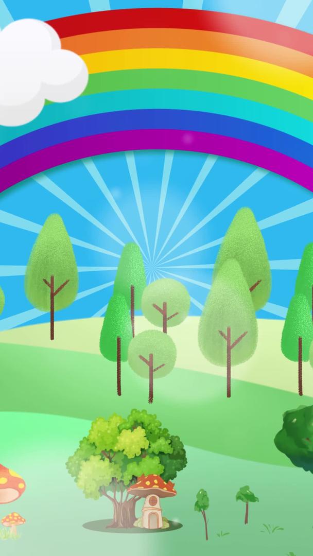 卡通彩虹的约定背景视频视频的预览图