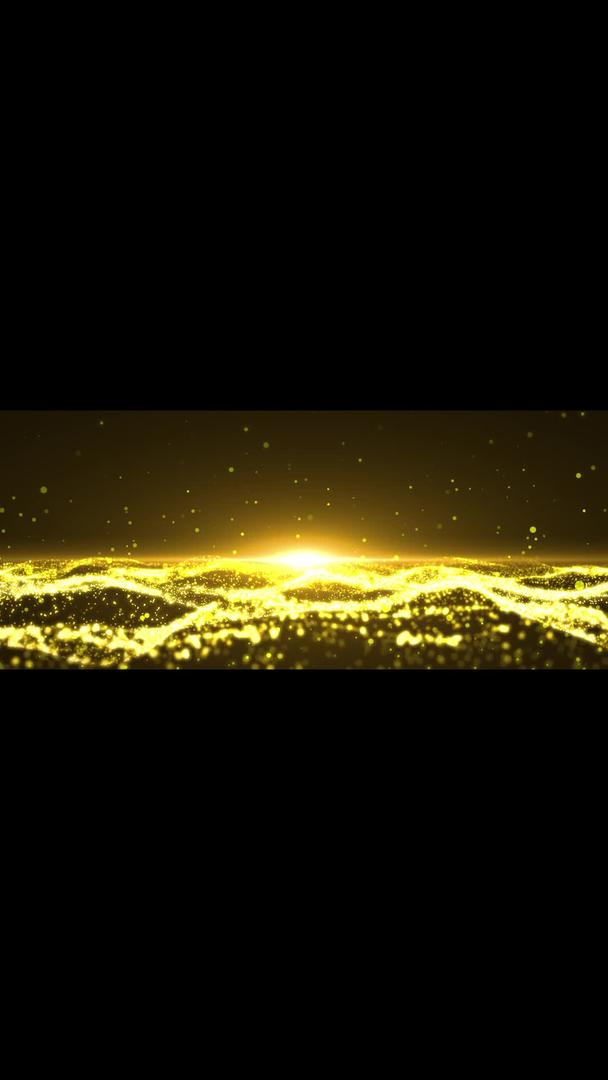 超宽屏金色粒子海洋背景视频视频的预览图