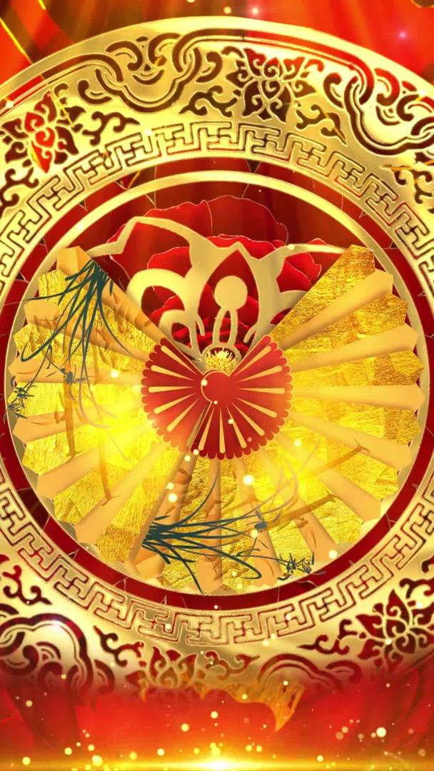 大气金色中国风曲艺舞台背景视频的预览图
