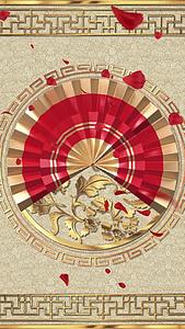 中国风金色花纹曲艺舞台背景视频的预览图