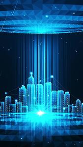 科技宇宙浩瀚星空城市背景视频的预览图
