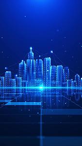 科技蓝色商务城市空间背景视频的预览图
