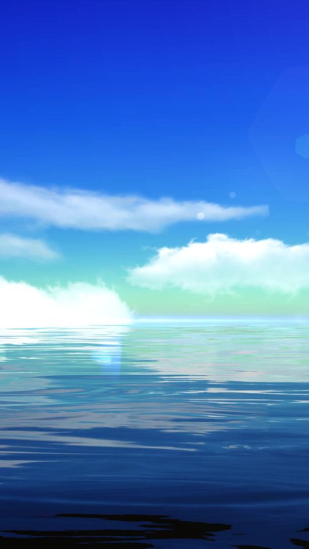 清新唯美蓝天白云水波倒影背景视频的预览图
