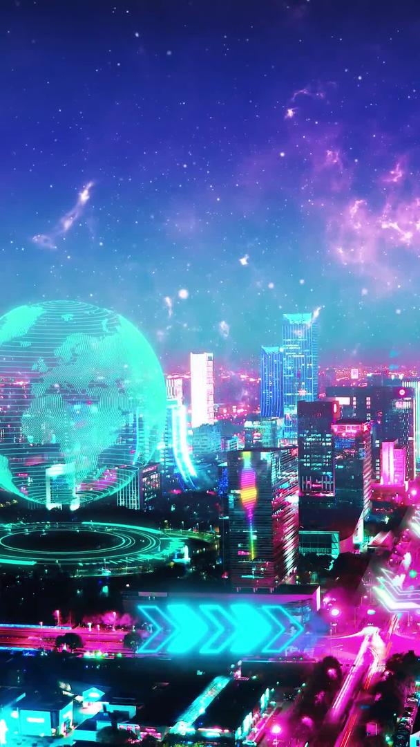 朋克风霓虹未来城市视频的预览图