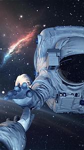 太空宇航员背景视频视频的预览图