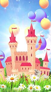 卡通动态梦幻城堡背景视频视频的预览图