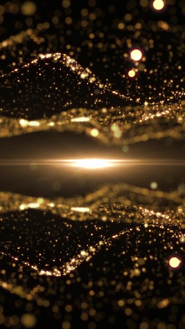 金色粒子波浪倒影穿梭背景视频视频的预览图