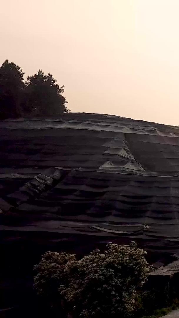 茶园防晒布大面积铺设航拍视频视频的预览图