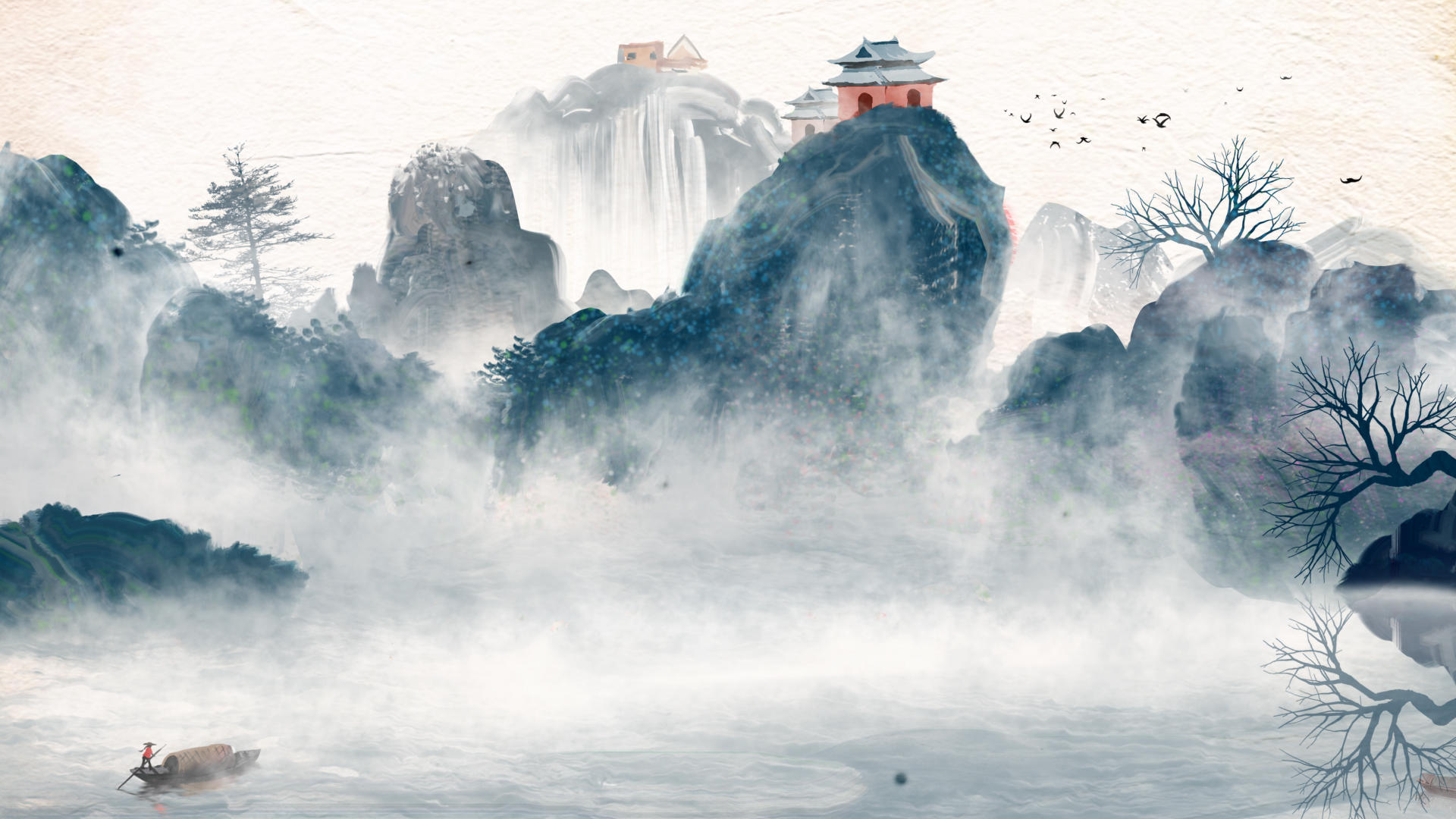 中国风水墨背景视频的预览图