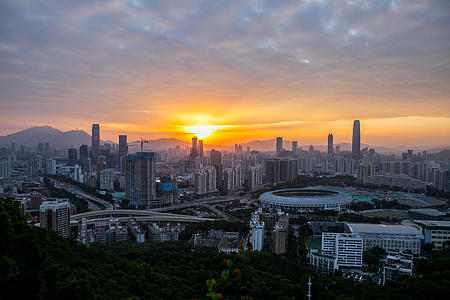 深圳城市日出天际线视频的预览图