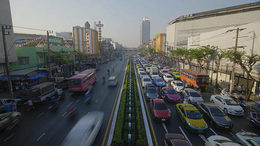 4K泰国曼谷城市公路车流延迟拍摄视频的预览图