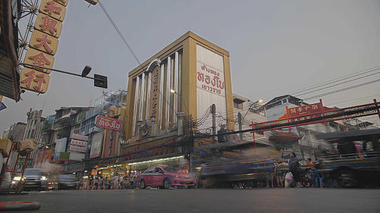 4K泰国曼谷繁华的大马路延迟拍摄视频的预览图