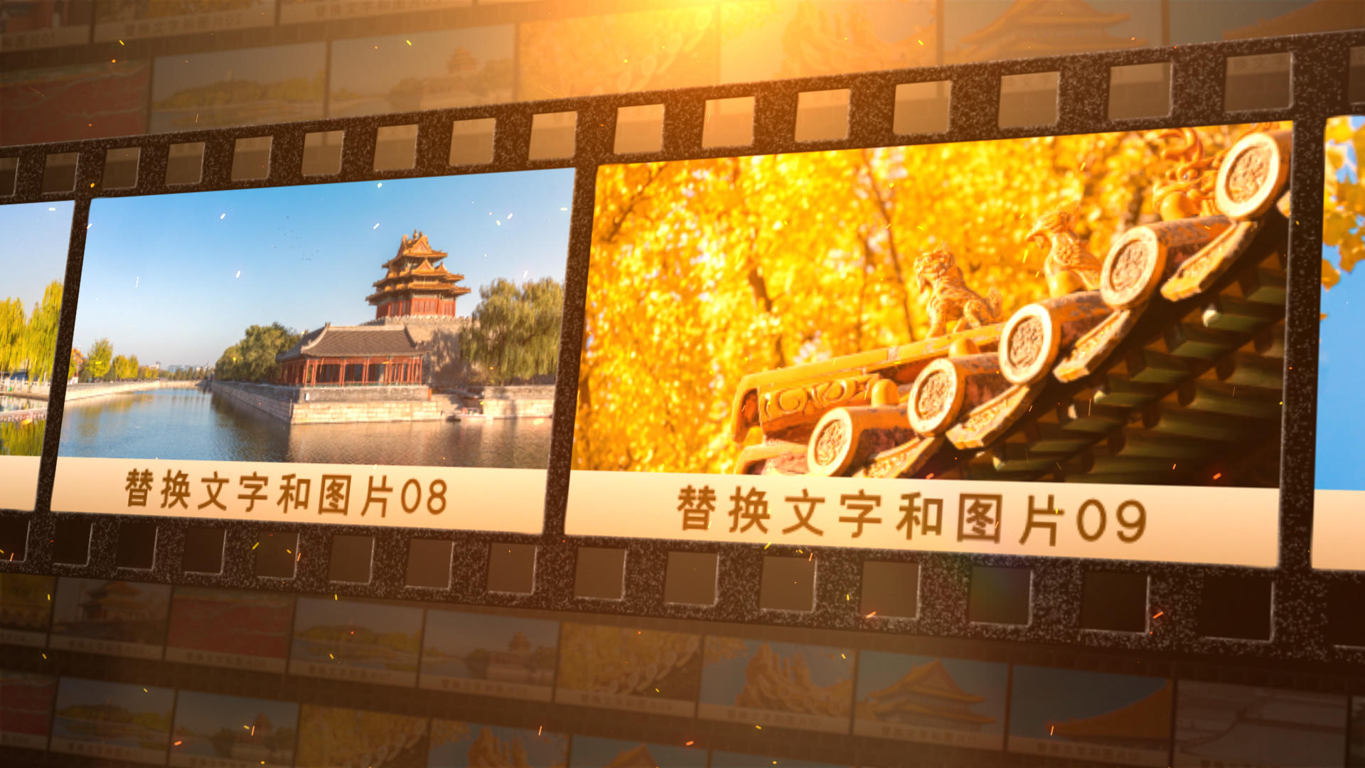 历史电影照片墙展示ae模板视频的预览图