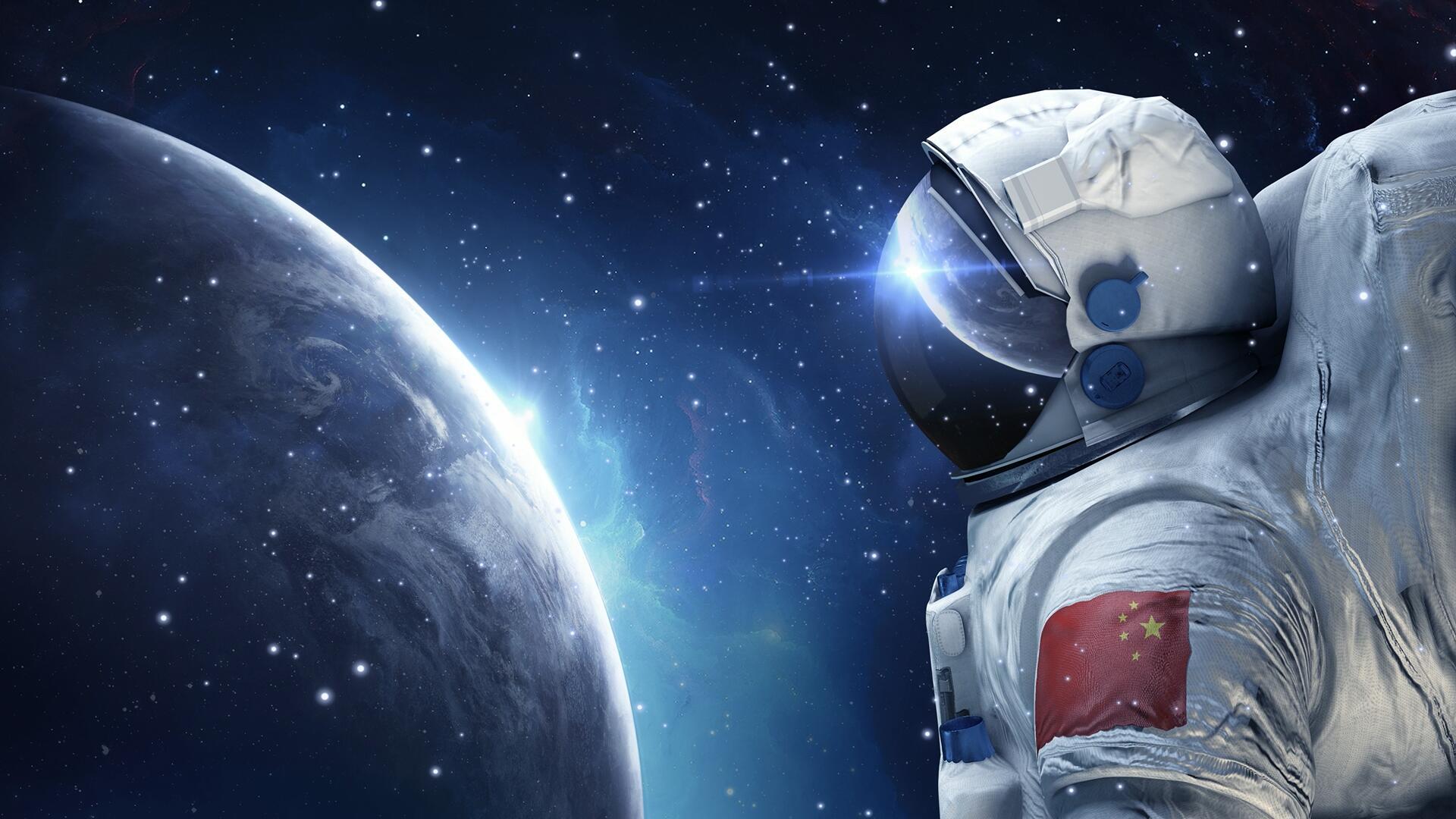 4K星空唯美地球宇航员动画视频的预览图
