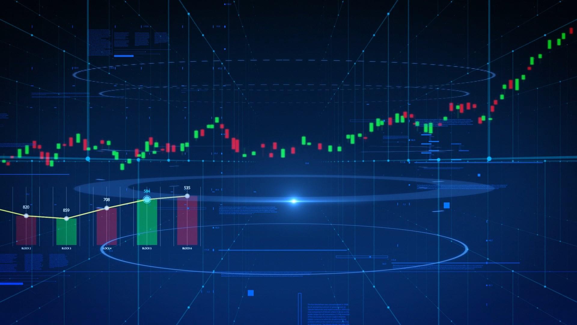 蓝色科技感股票动态走势视频的预览图