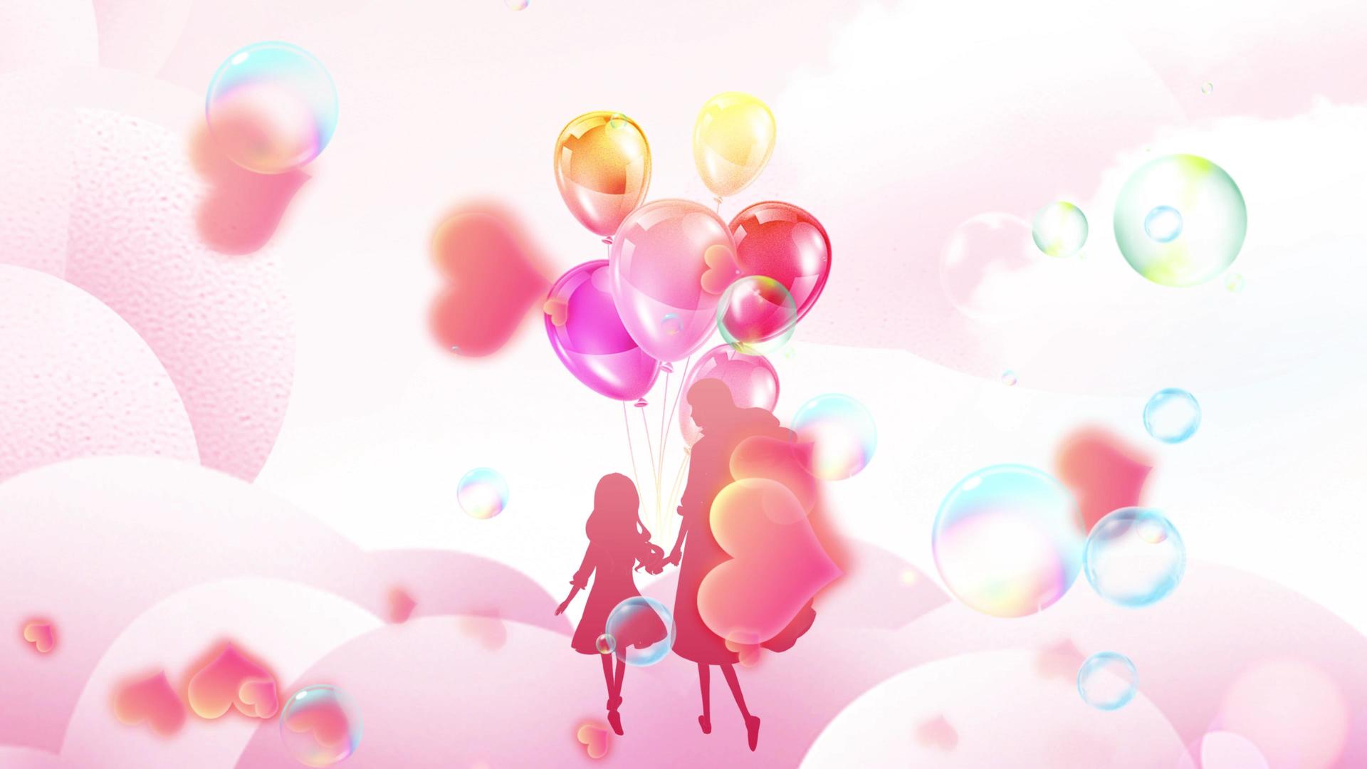 粉色爱心母亲节背景视频视频的预览图