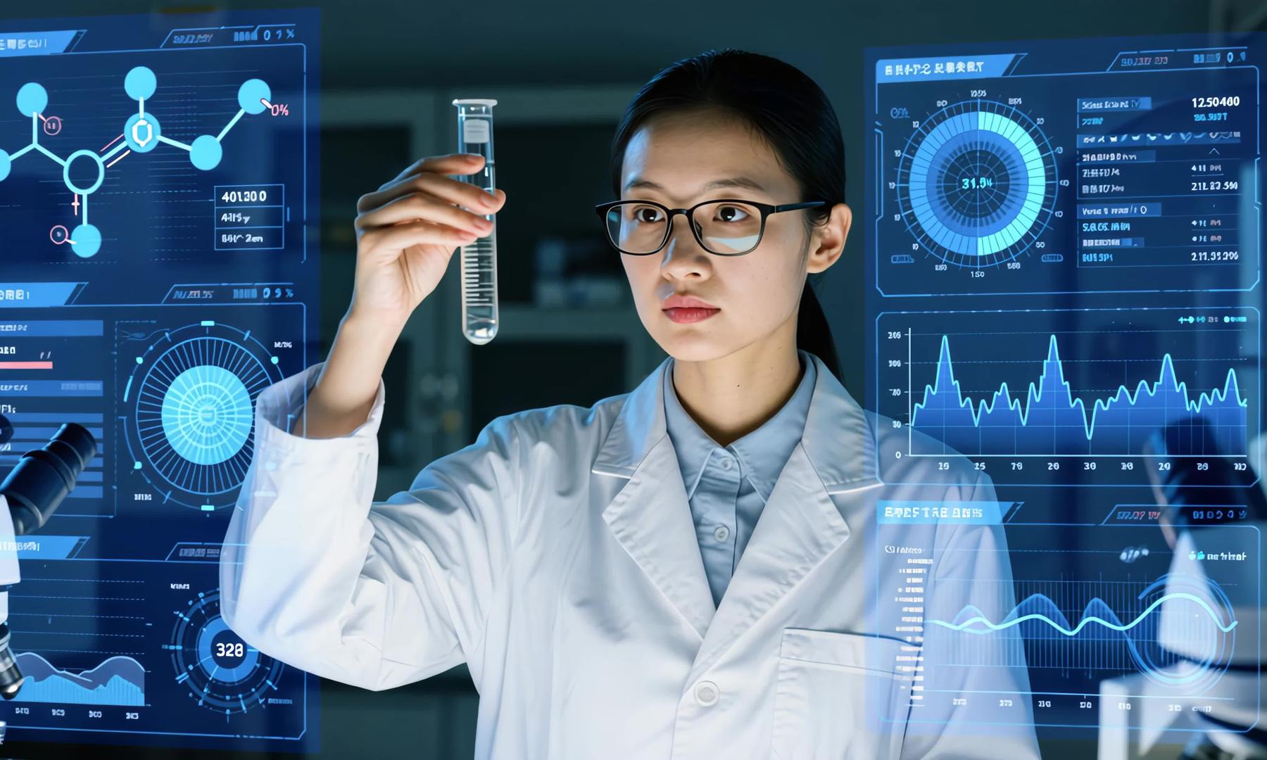 女科研人员4K高清医学研究实验视频的预览图