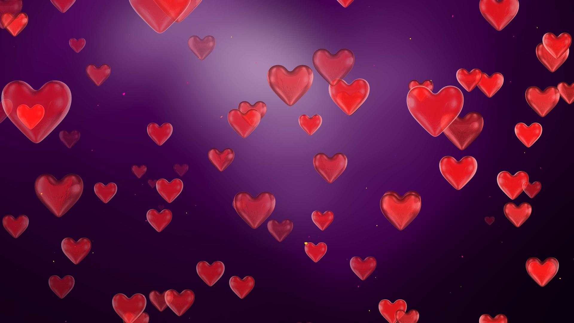 520红色爱心浪漫画面视频的预览图