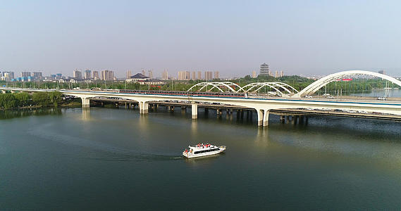 西安灞河广运桥航拍视频的预览图