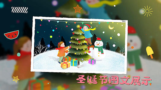 卡通趣味风格圣诞节图文相册展示AE模板视频的预览图