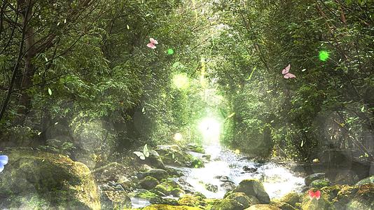 唯美动态丛林流水大气粒子光效视频背景元素视频的预览图