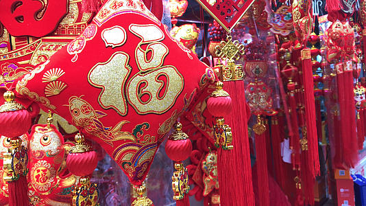 传统节日春节新年氛围年货年画祈福4k素材视频的预览图