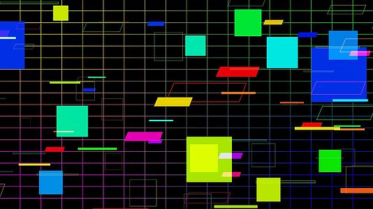 彩色未来电子几何形动画4k视频的预览图