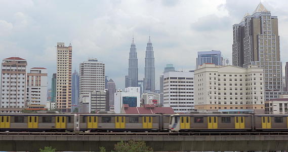 马拉西亚火车和移动列车的全景视频的预览图