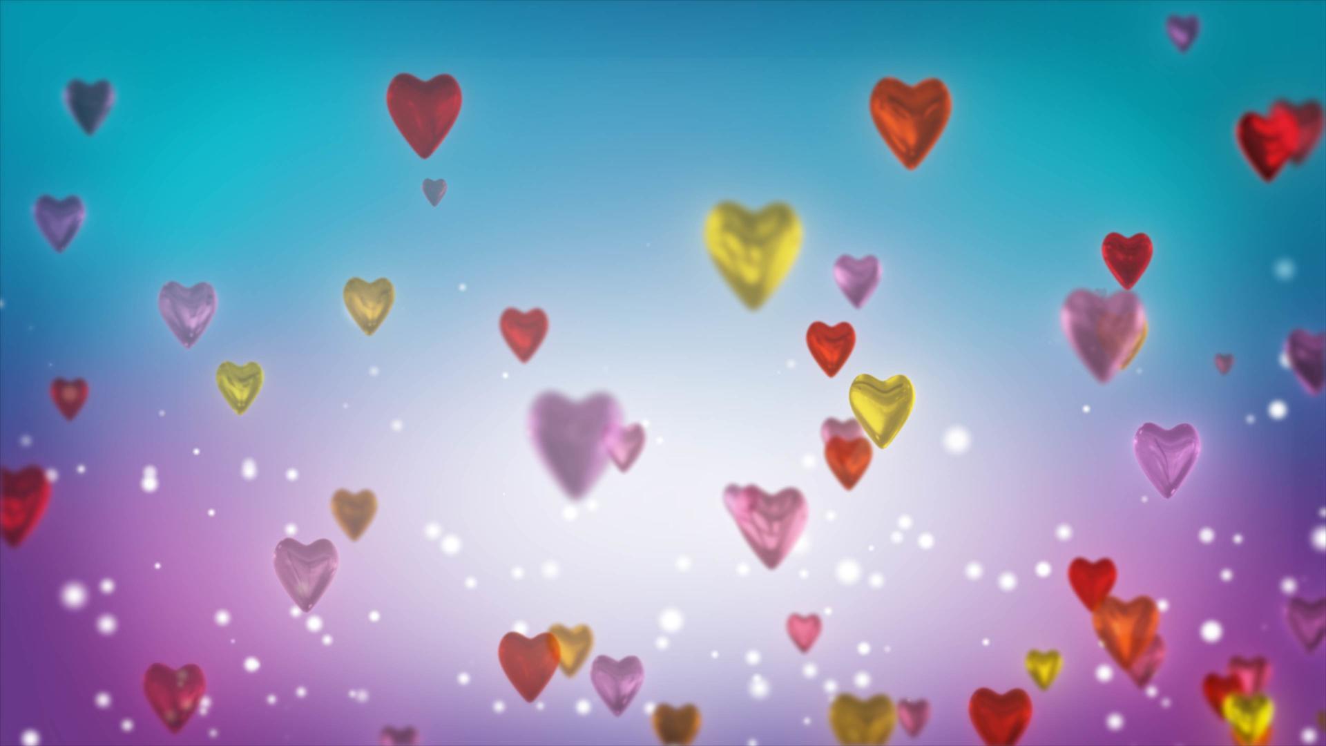 彩色爱心背景视频的预览图