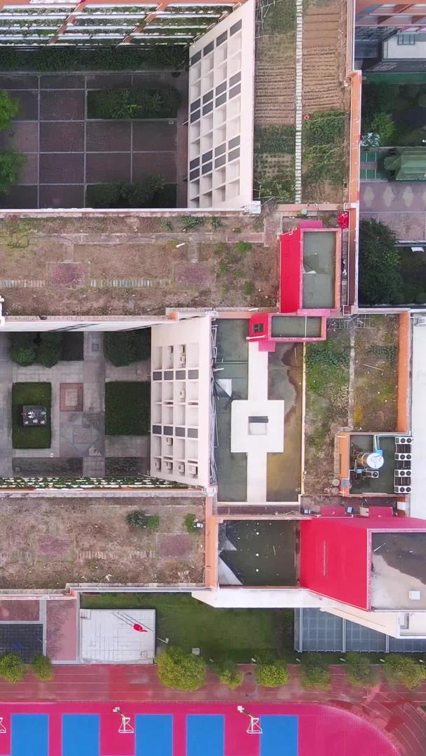 风景城市校园教育场所学校操场跑道教学楼城市建设素材视频的预览图