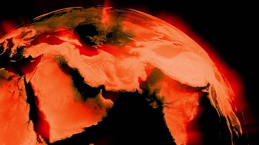 全球变暖全球显示辐射和温度-3D动画视频的预览图