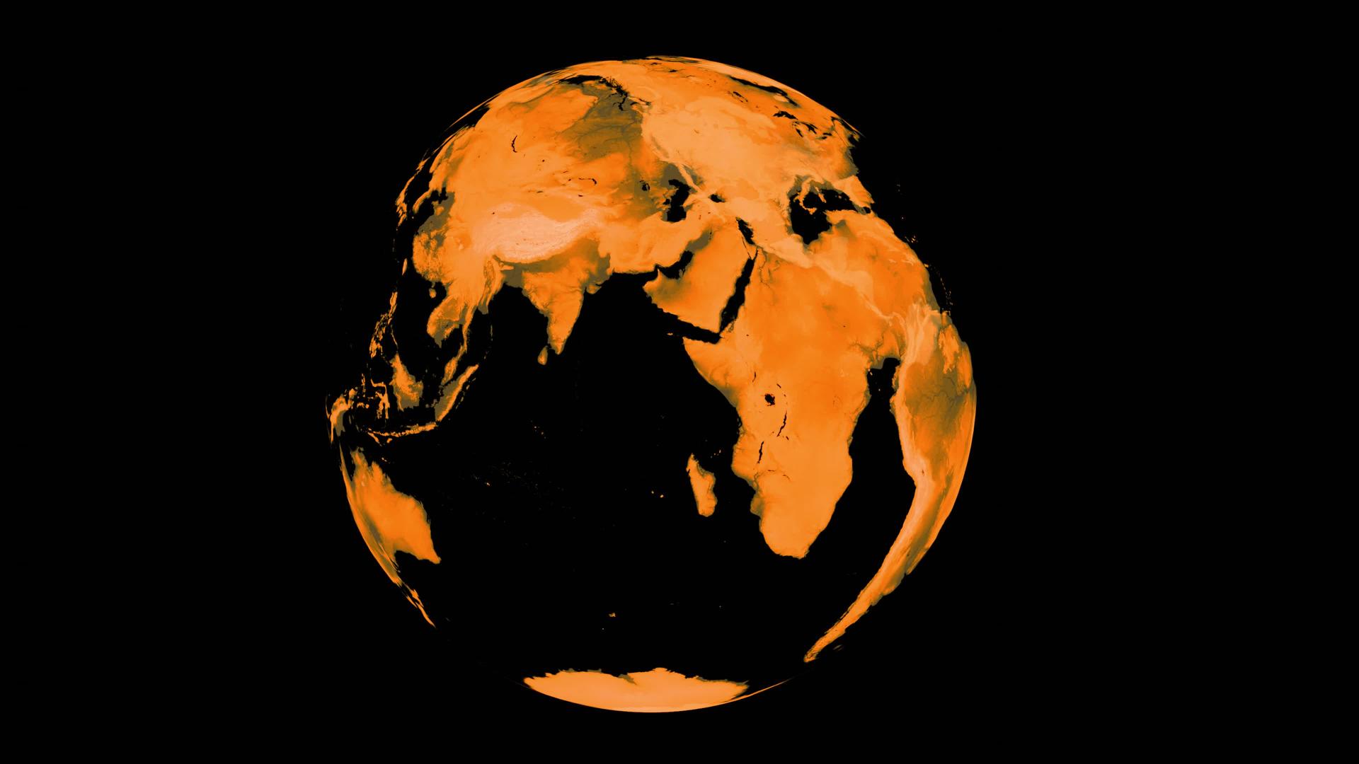 全球变暖全球显示辐射和温度3D动画环视频的预览图