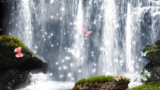 动态瀑布流水唯美粒子背景视频元素视频的预览图