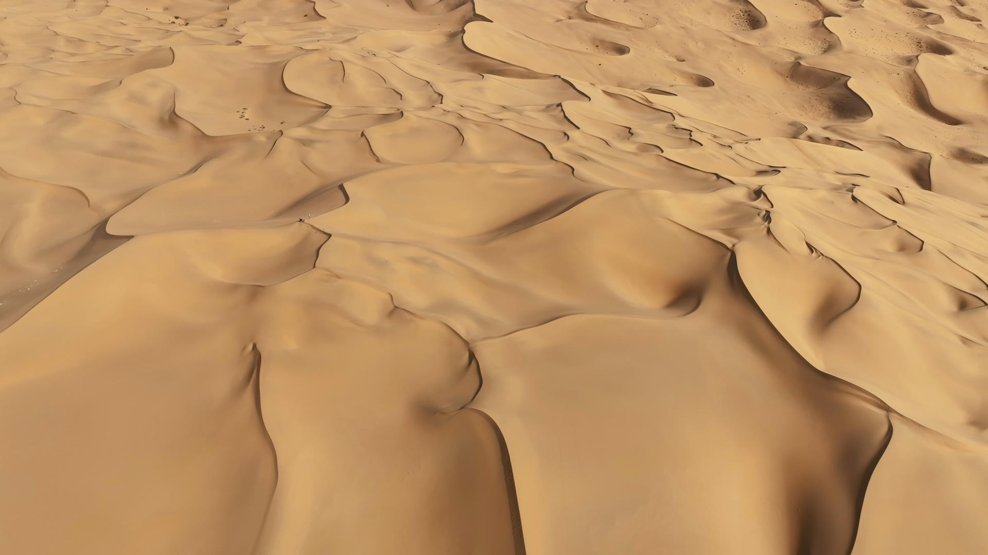 内蒙古阿拉善航拍沙漠沙丘无人区自然风光4k素材视频的预览图